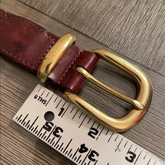 Coach Men’s Brown Braided Leather Belt Gold Brass Buckle 5922 Size 36” - Picture 7 of 16